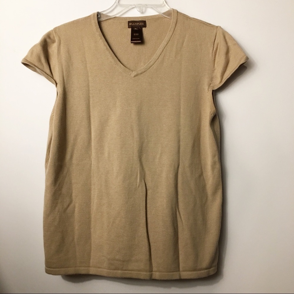 MULTIPLES Brown Rayon Knit Tank Top Size XL